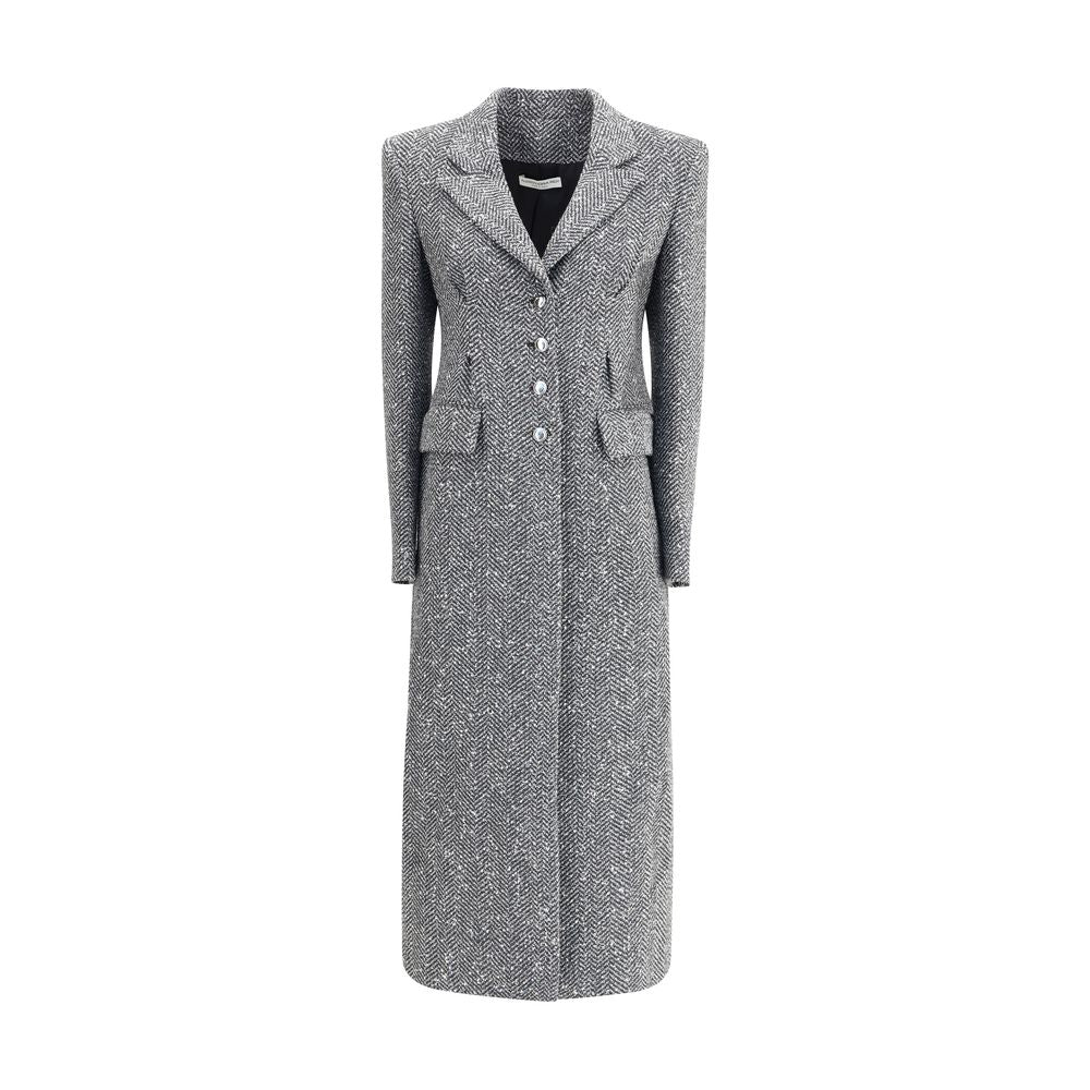 Alessandra Rich Langer Tweed-Mantel